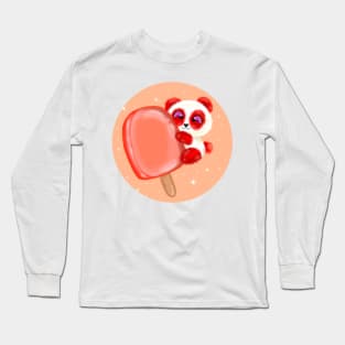 Kawaii Strawberry Panda Popsicle Long Sleeve T-Shirt